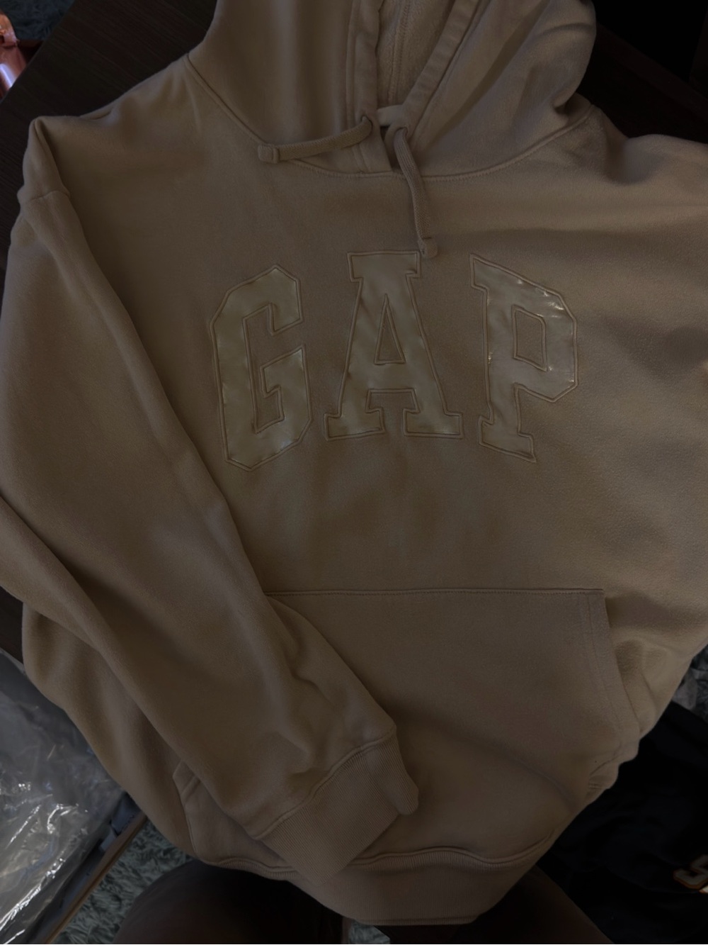 GAP Women's Hoodie in Beige with Logo